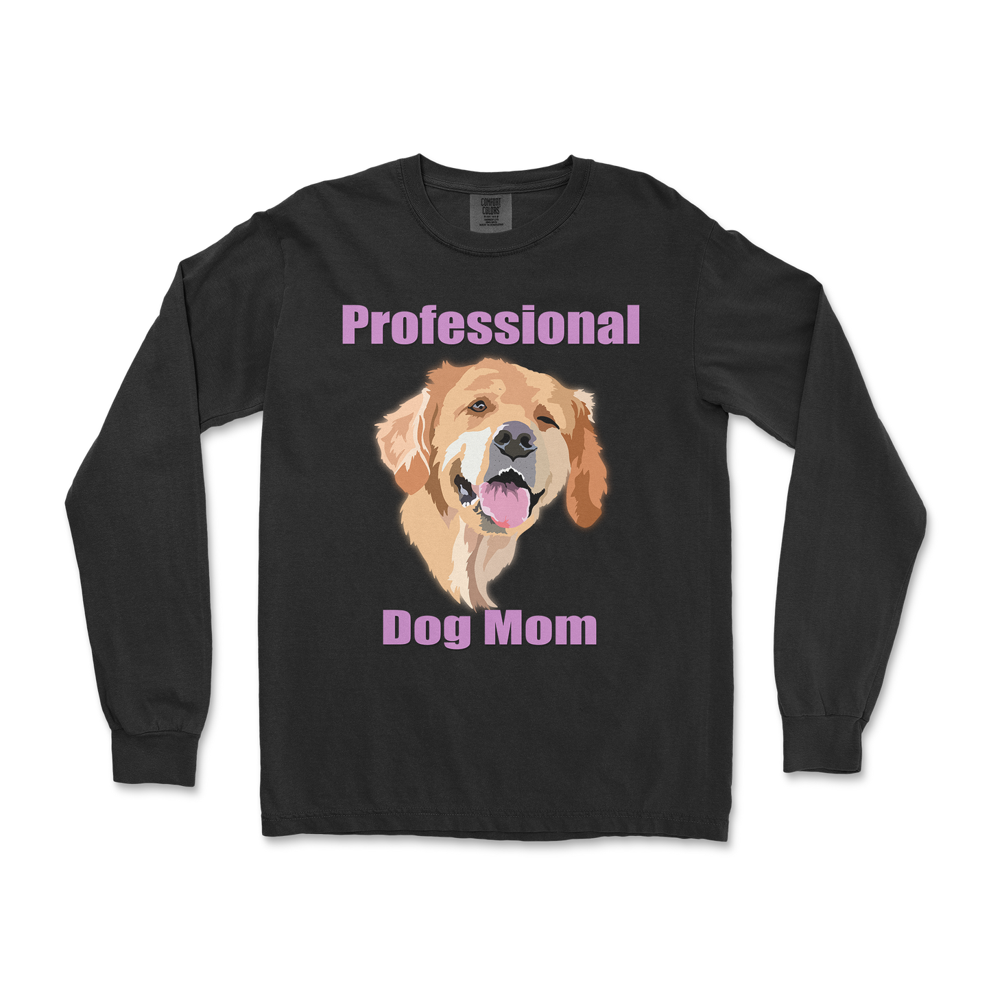 Comfort Colors Long Sleeve Dog Mom in Black