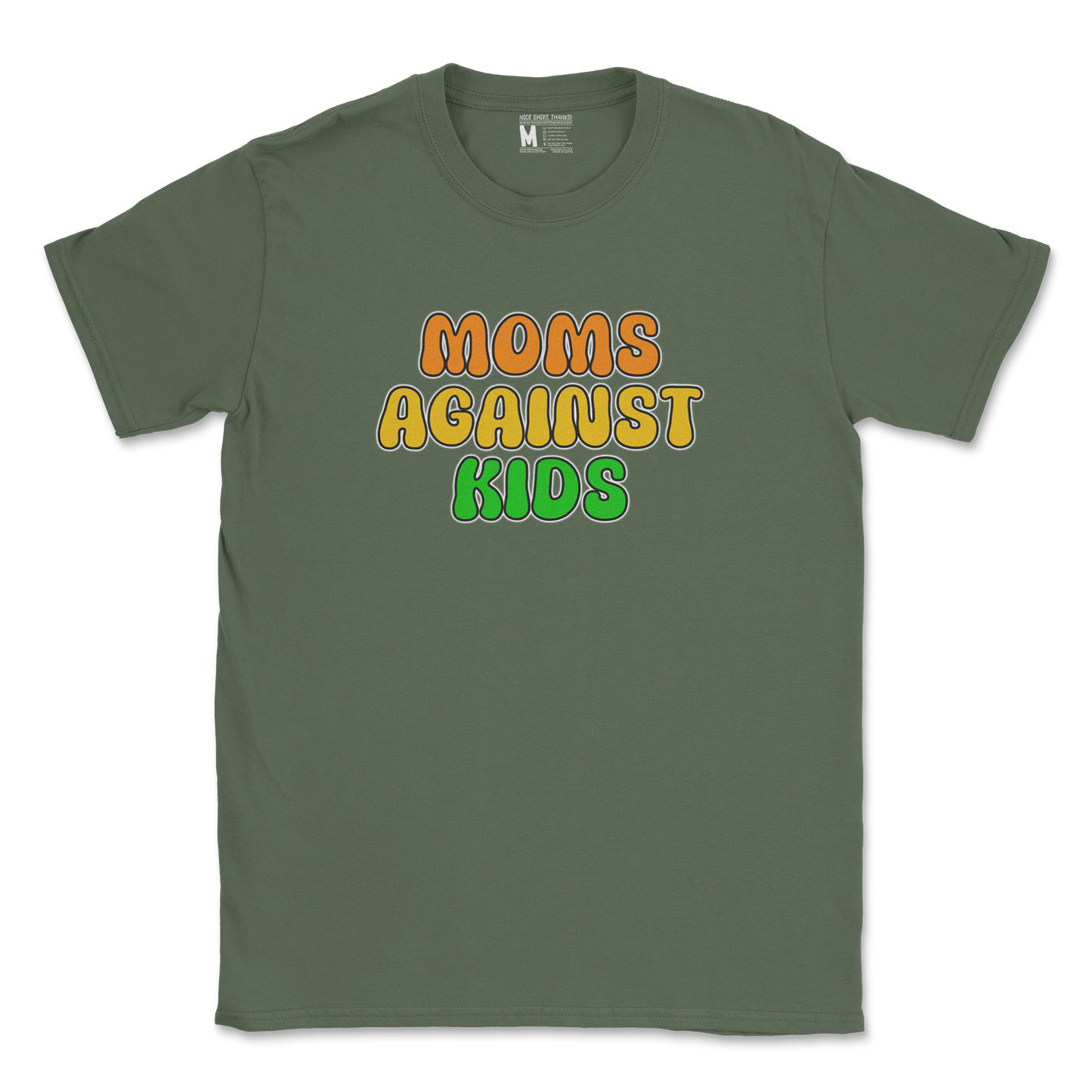 Gildan SoftStyle T-Shirt Moms Agianst Kids in Military Green