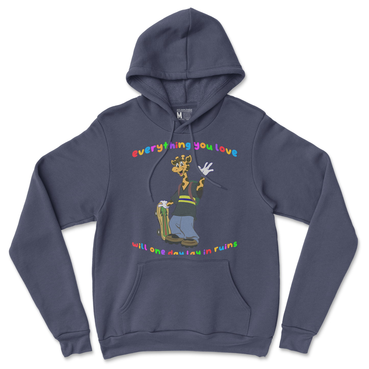 Gildan SoftStyle Hoodie Jerry the Giraffe in Navy