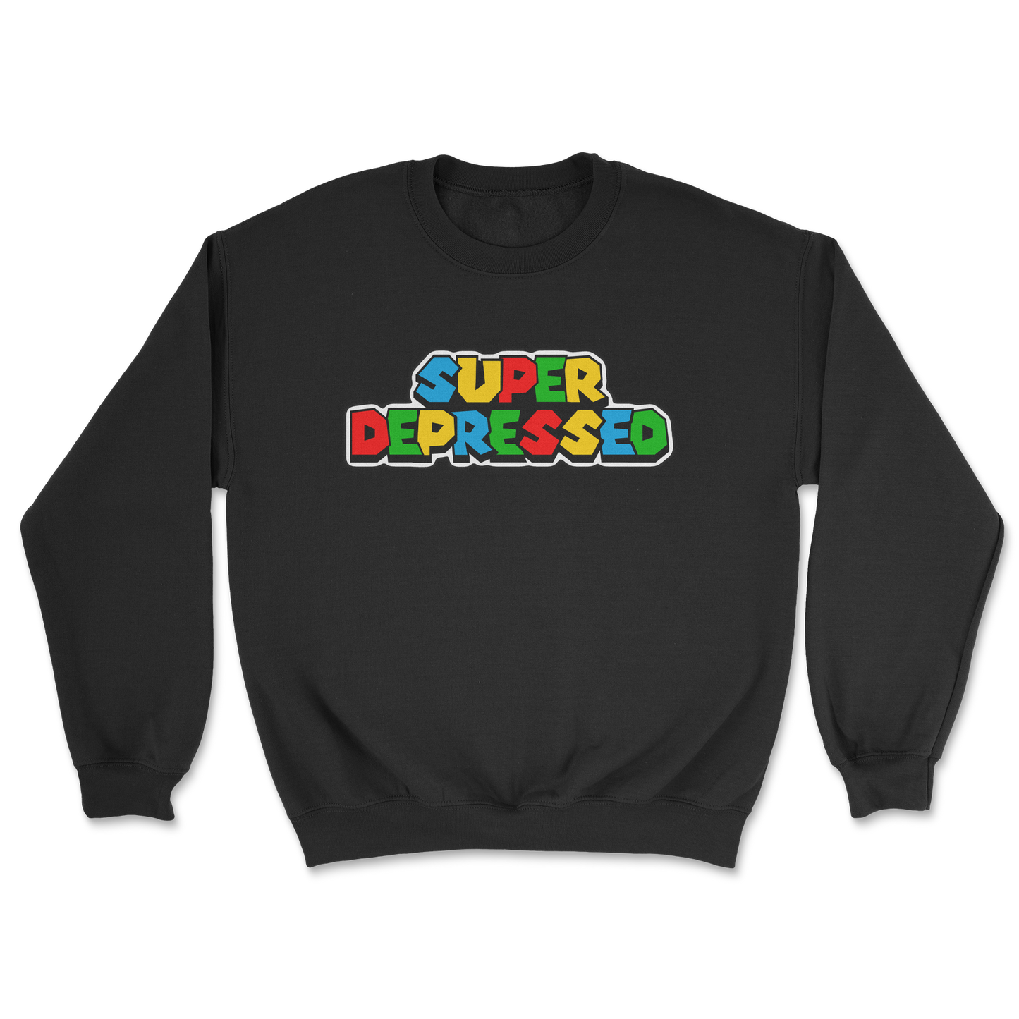 Heavy Blend Crew Neck Super Depressed in Black
