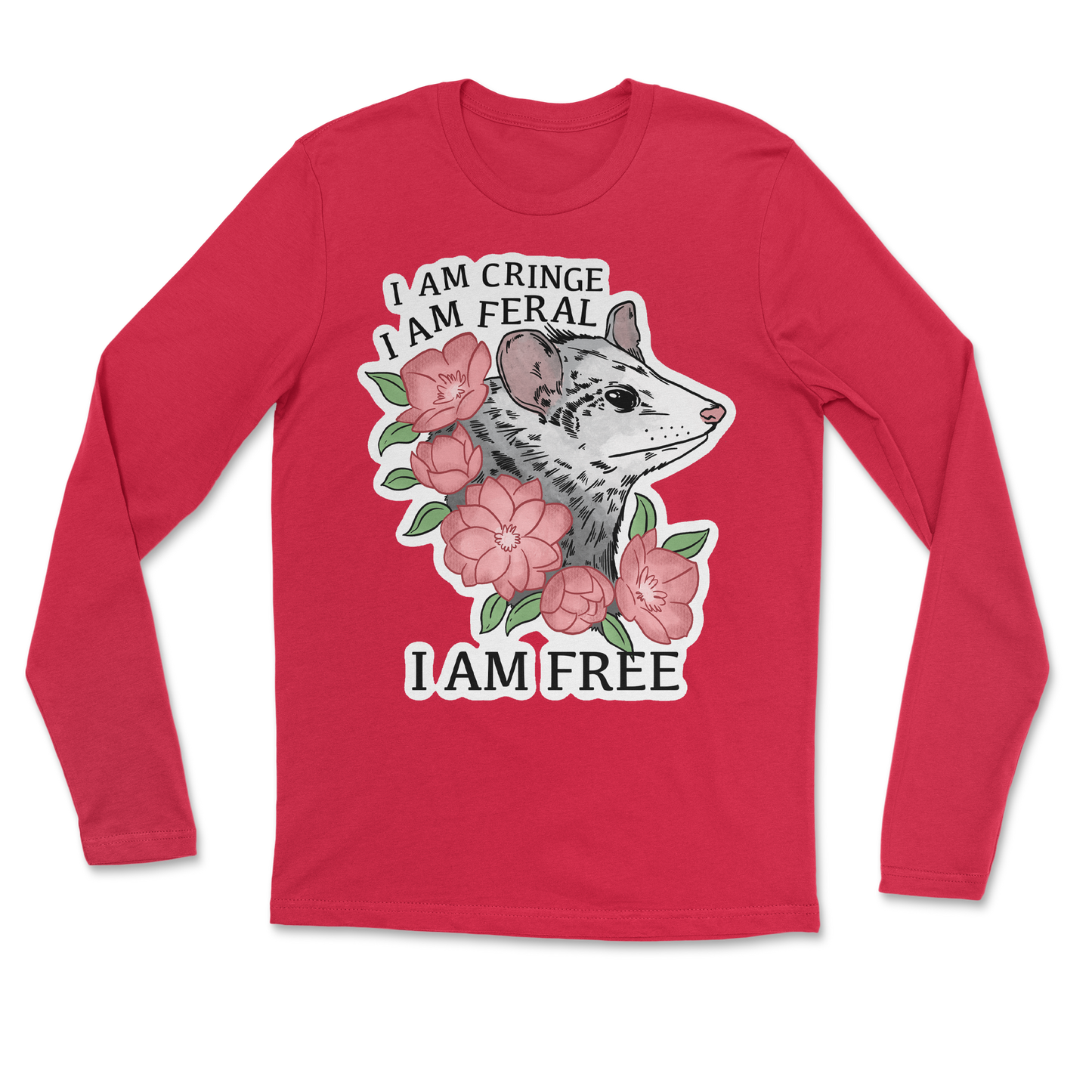 The Nice Shirt Long Sleeve I Am Cringe in Red