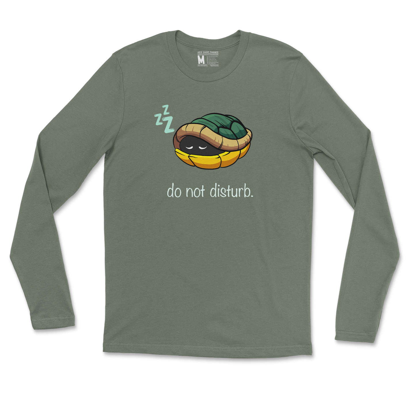Gildan SoftStyle Long Sleeve Sleepin Turtle in Military Green