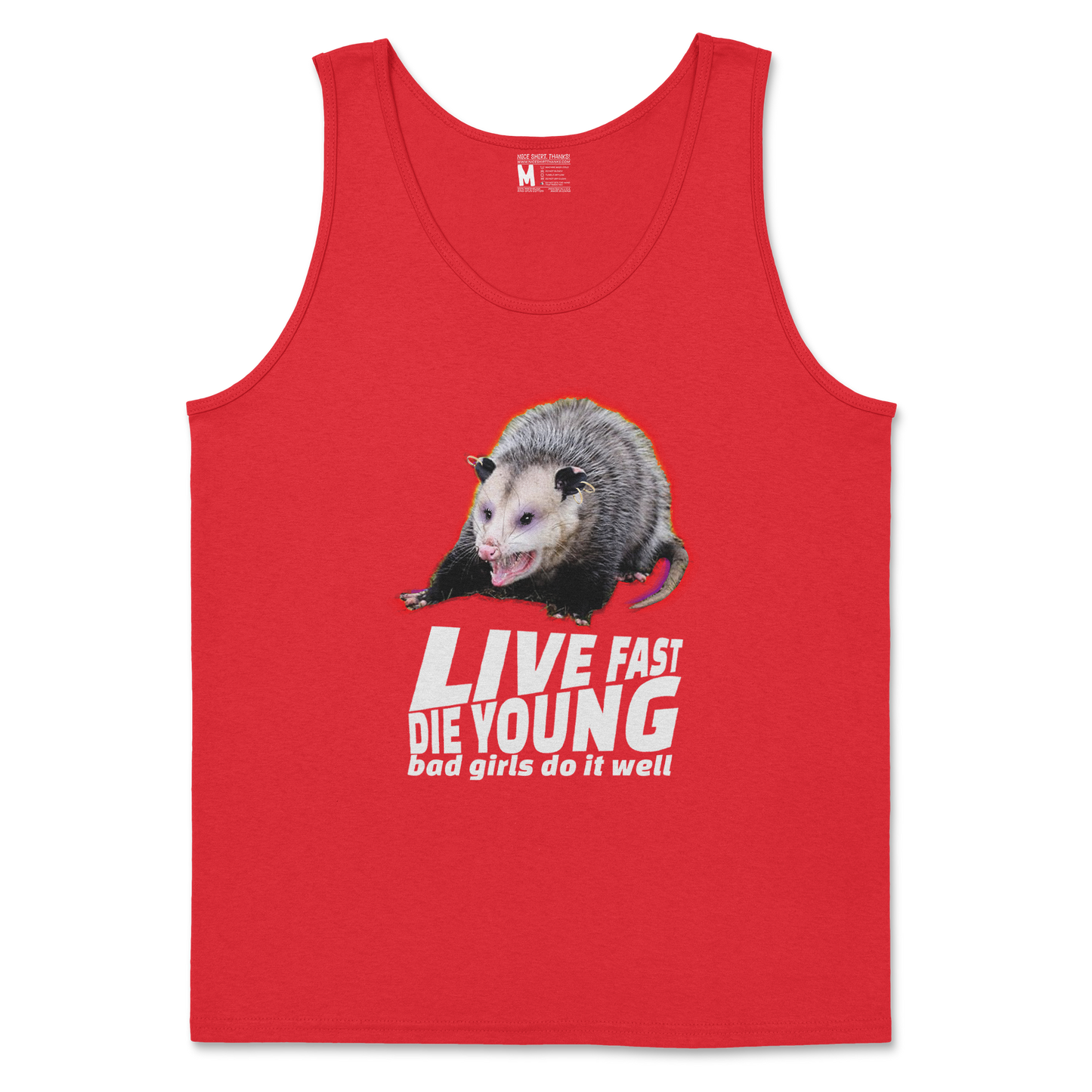 Gildan SoftStyle Tank Top Live Fast Die Young in Red