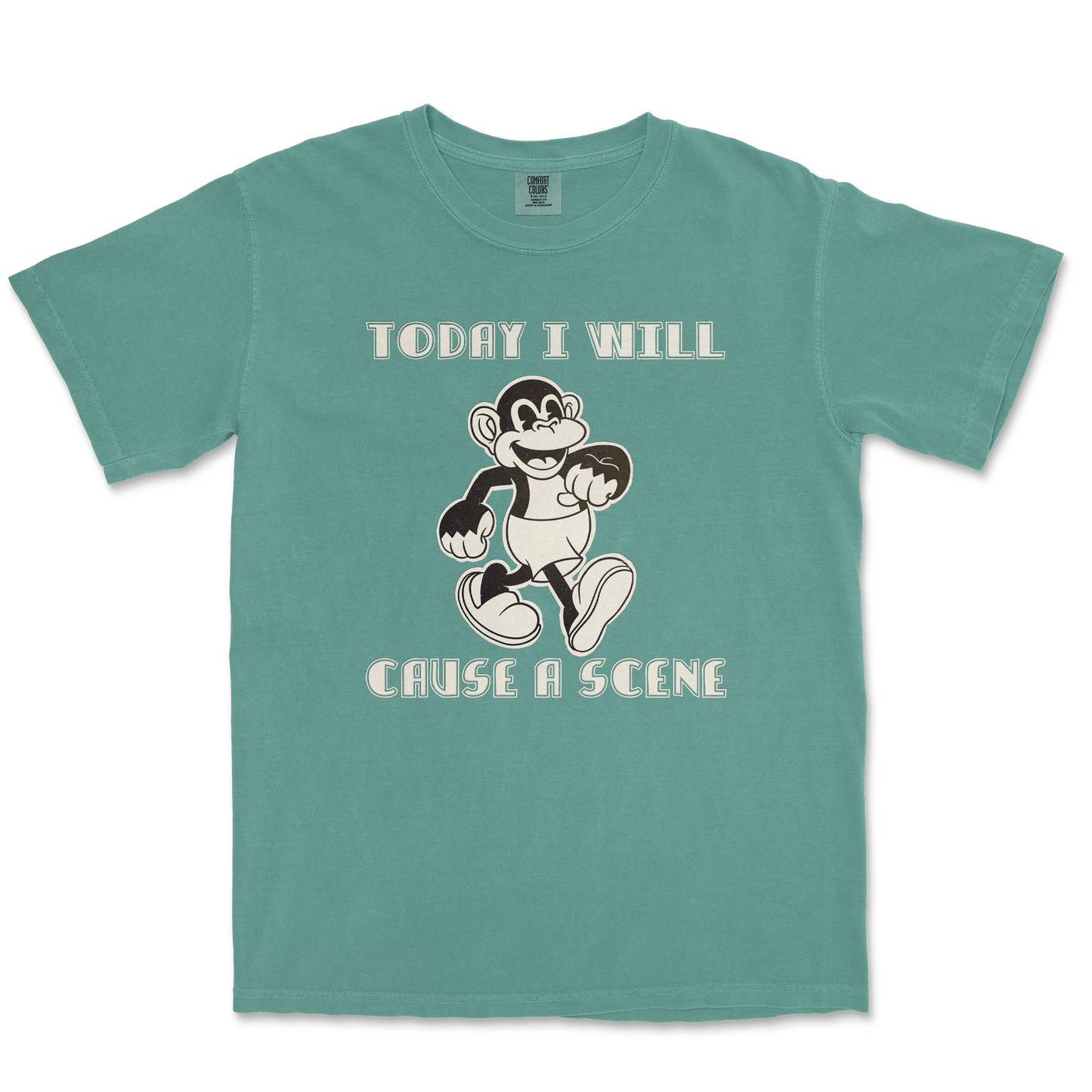 Comfort Colors T-Shirt Cause A Scene in Light-Green
