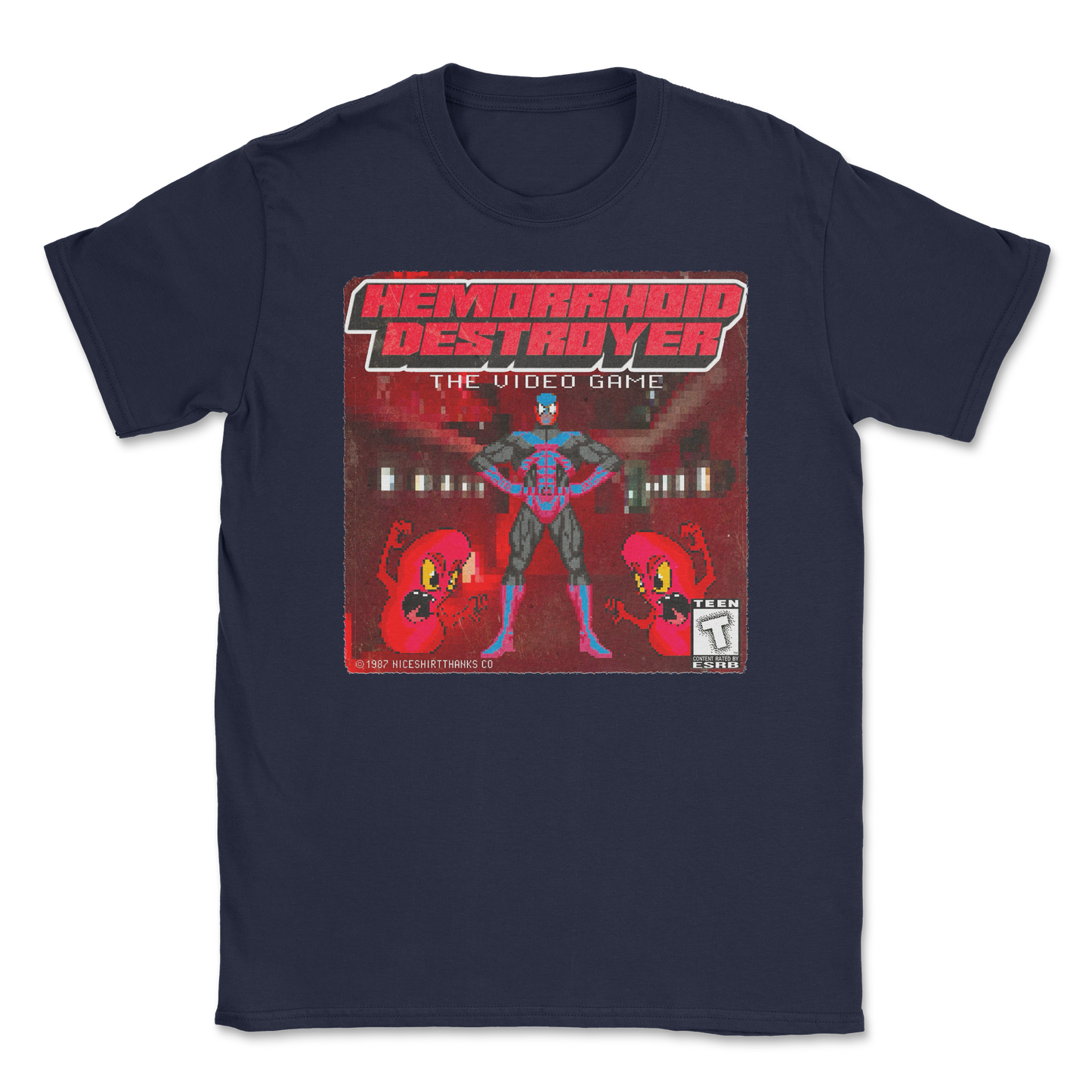 The Nice Shirt T-Shirt Hemorrhoid Destroyer  in Navy