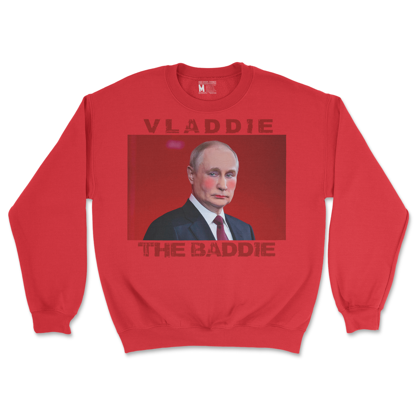 Gildan SoftStyle Crew Neck Vladdie The Baddie in Red