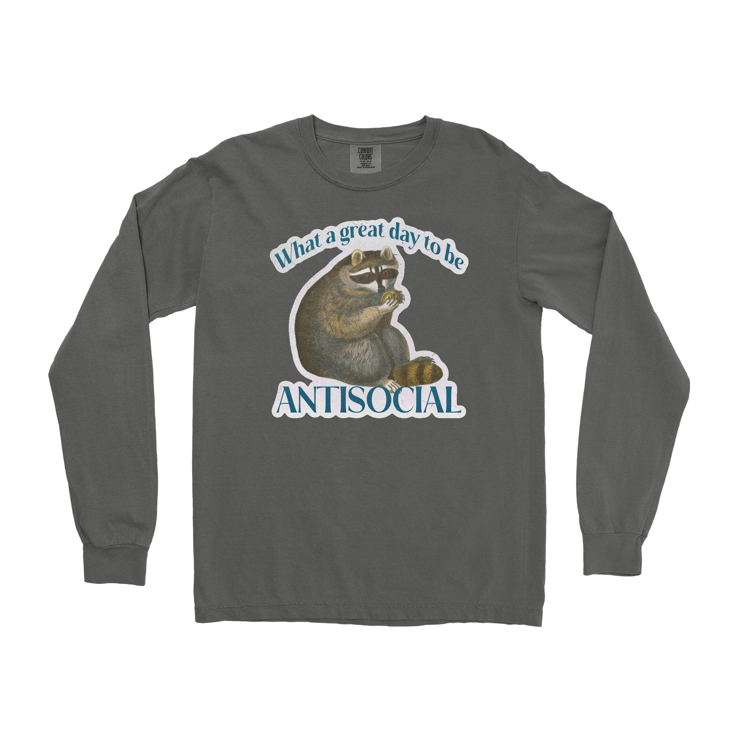 Comfort Colors Long Sleeve Antisocial in Pepper