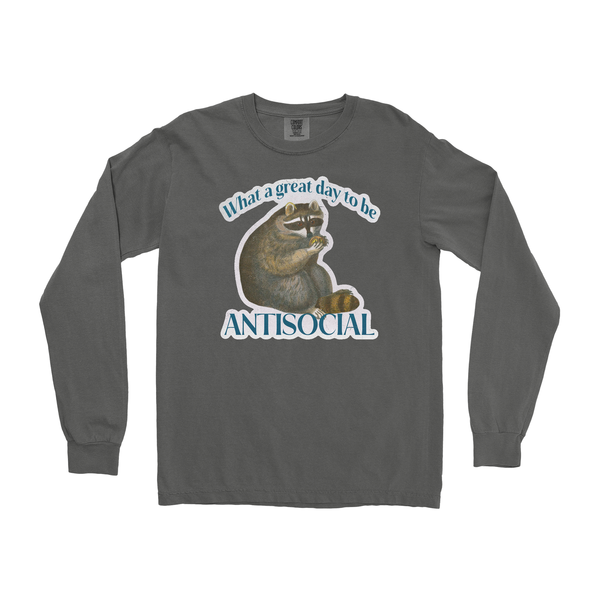 Comfort Colors Long Sleeve Antisocial in Pepper