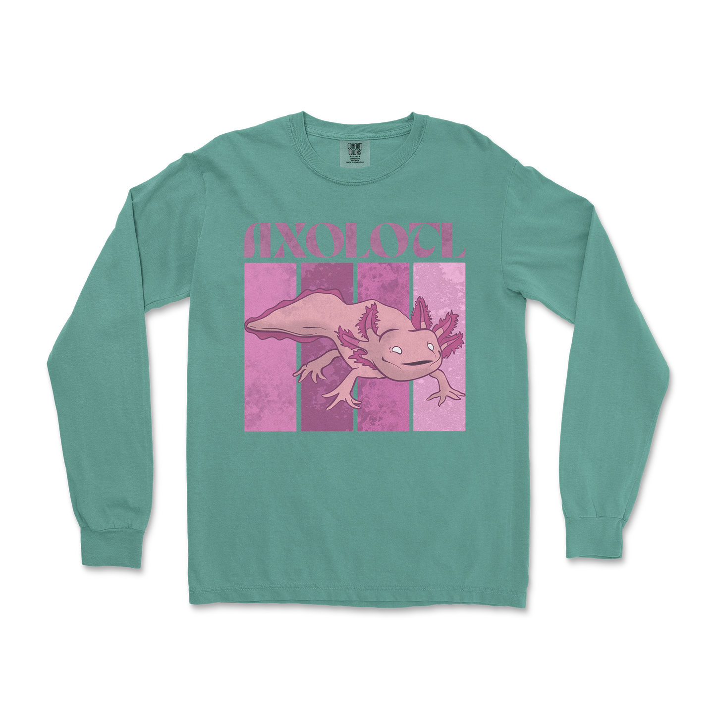 Comfort Colors Long Sleeve Axolotl in LightGreen