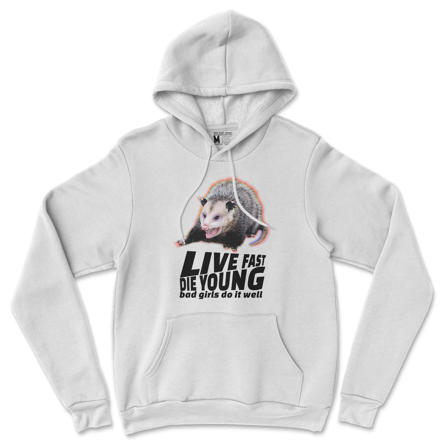 Gildan SoftStyle Hoodie Live Fast Die Young in White