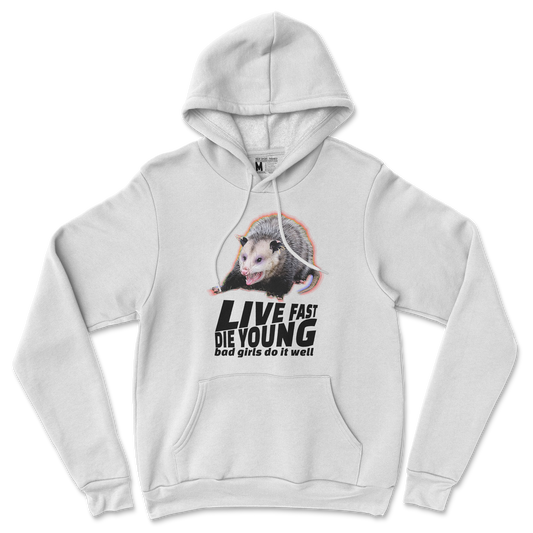 Gildan SoftStyle Hoodie Live Fast Die Young in White