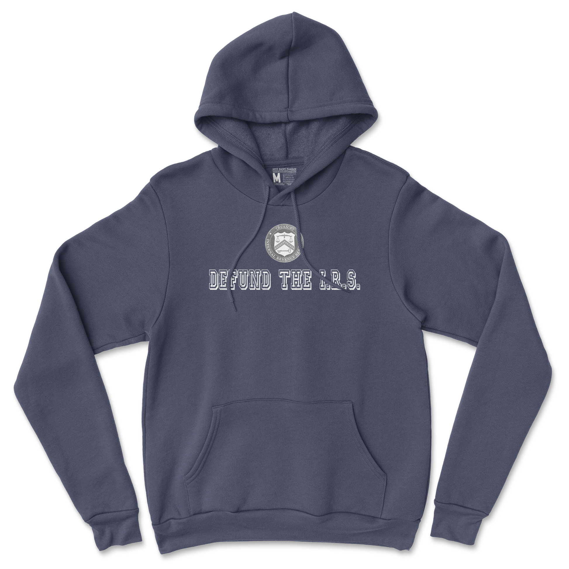 Gildan SoftStyle Hoodie Defund The I.R.S. in Navy