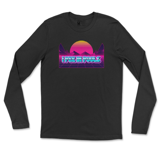 Gildan SoftStyle Long Sleeve I Pee in Pools in Black