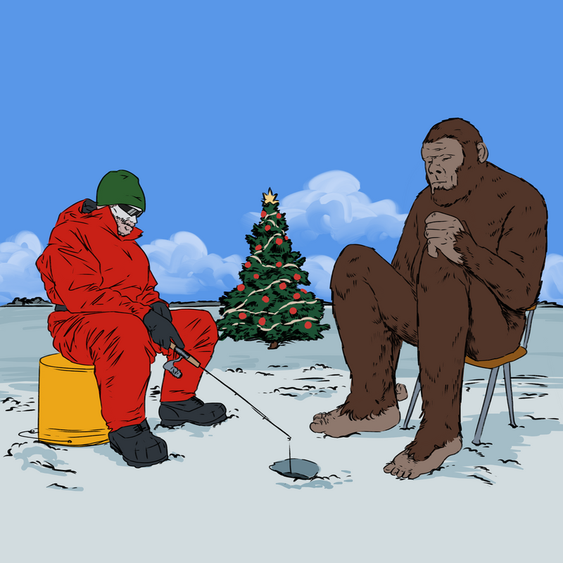 Christmas Ice Fishing with Bigfoot