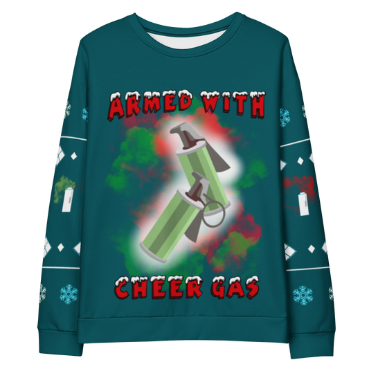 Armed With Cheer Gas Christmas Sweater