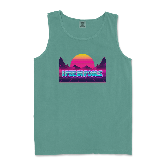 Comfort Colors Tank Top I Pee in Pools in Light-Green