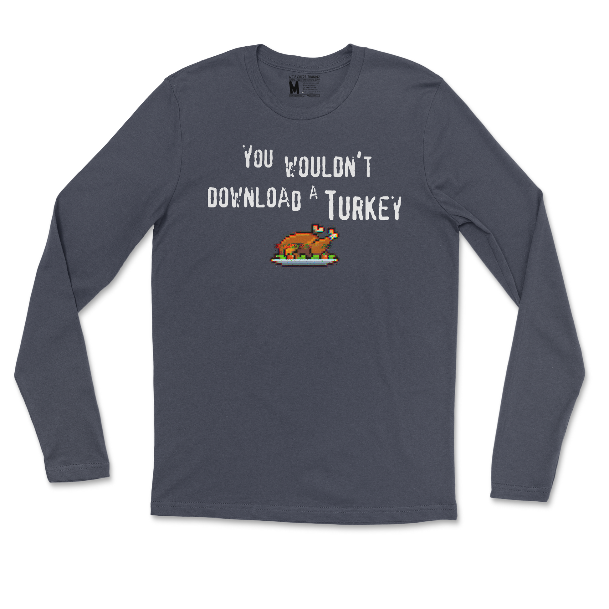 Gildan SoftStyle Long Sleeve Downloadable Turkey  in Navy