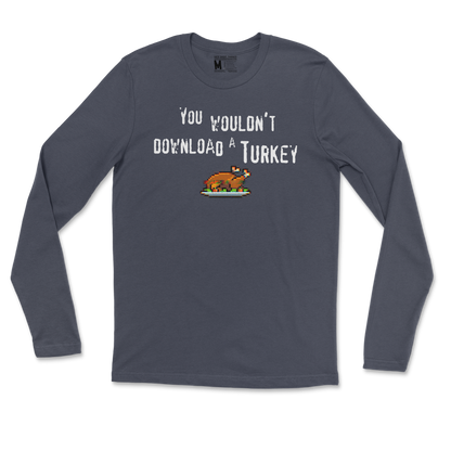 Gildan SoftStyle Long Sleeve Downloadable Turkey  in Navy