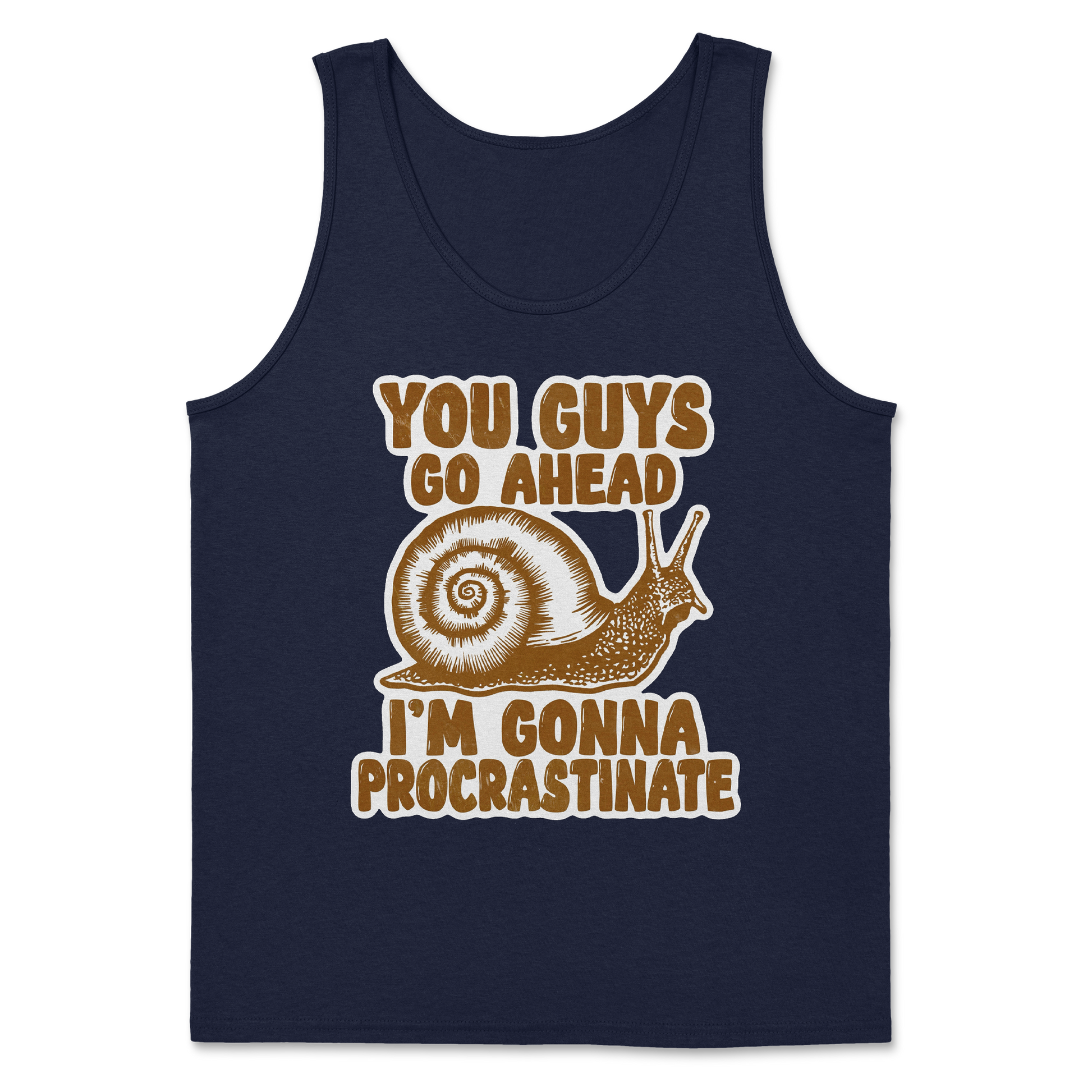 The Nice Shirt Tank Top Procrastinating Snail  in Navy