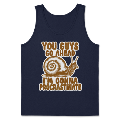 The Nice Shirt Tank Top Procrastinating Snail  in Navy