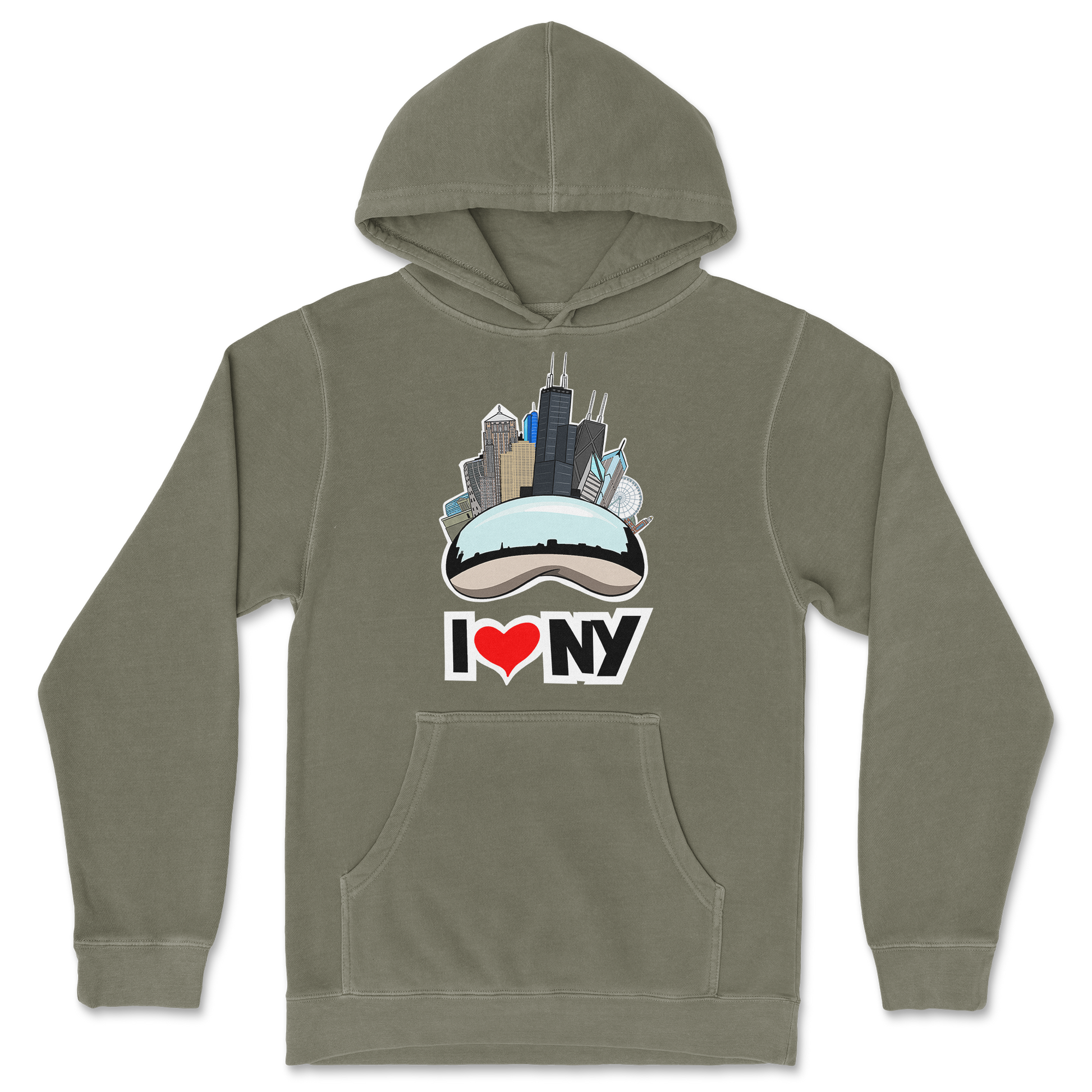 Independent Clothing Co. Hoodie I Heart NY in Olive