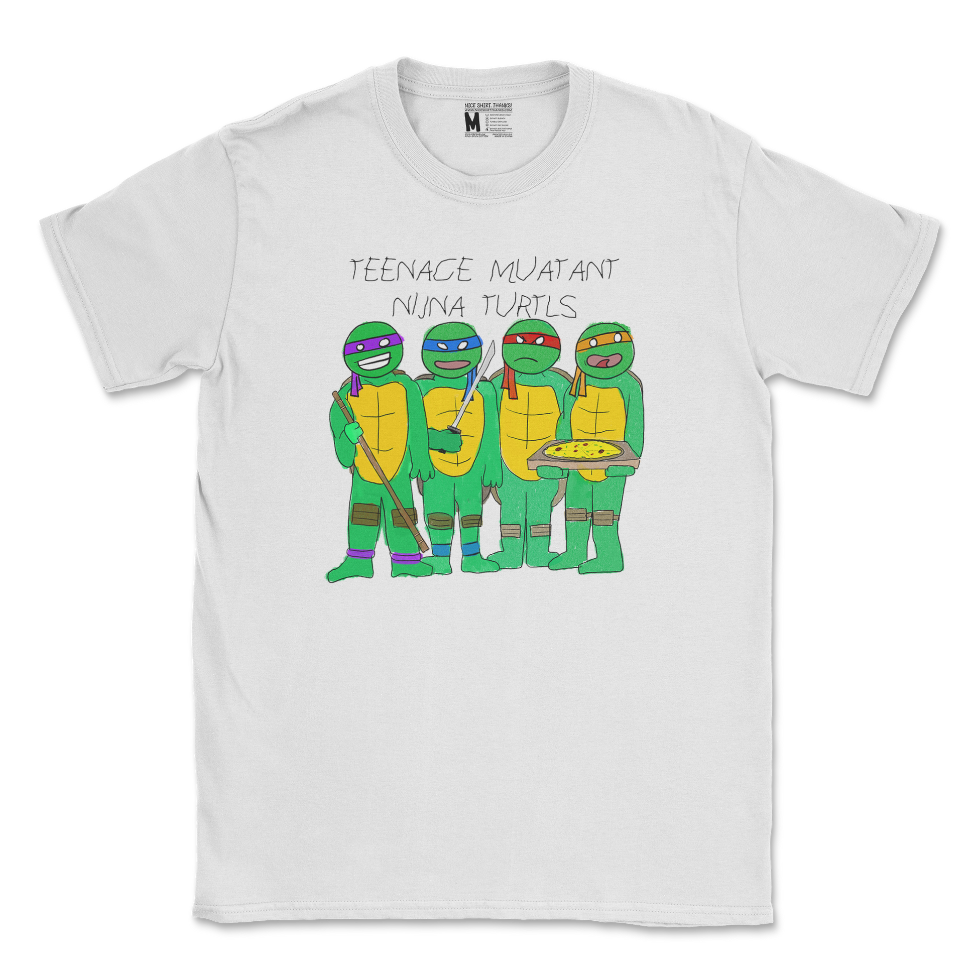 Gildan SoftStyle T-Shirt Ninja Turtles in White