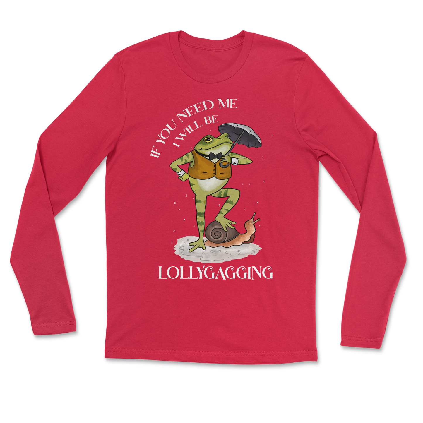 The Nice Shirt Long Sleeve Lollygagging  in Red