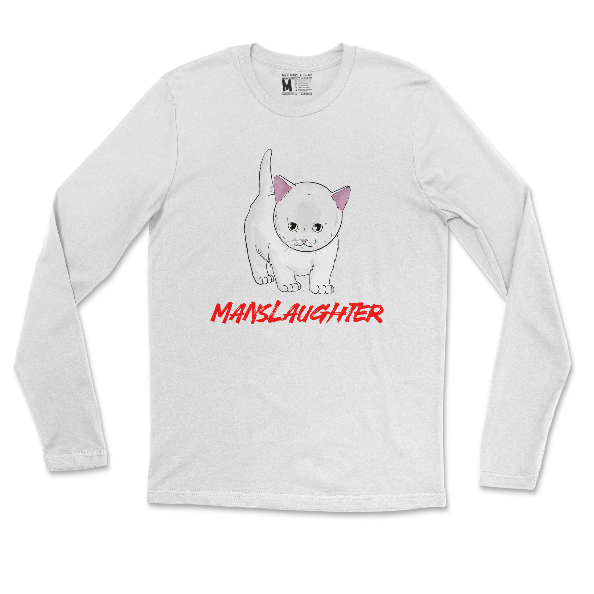 Gildan SoftStyle Long Sleeve Manslaughter in White