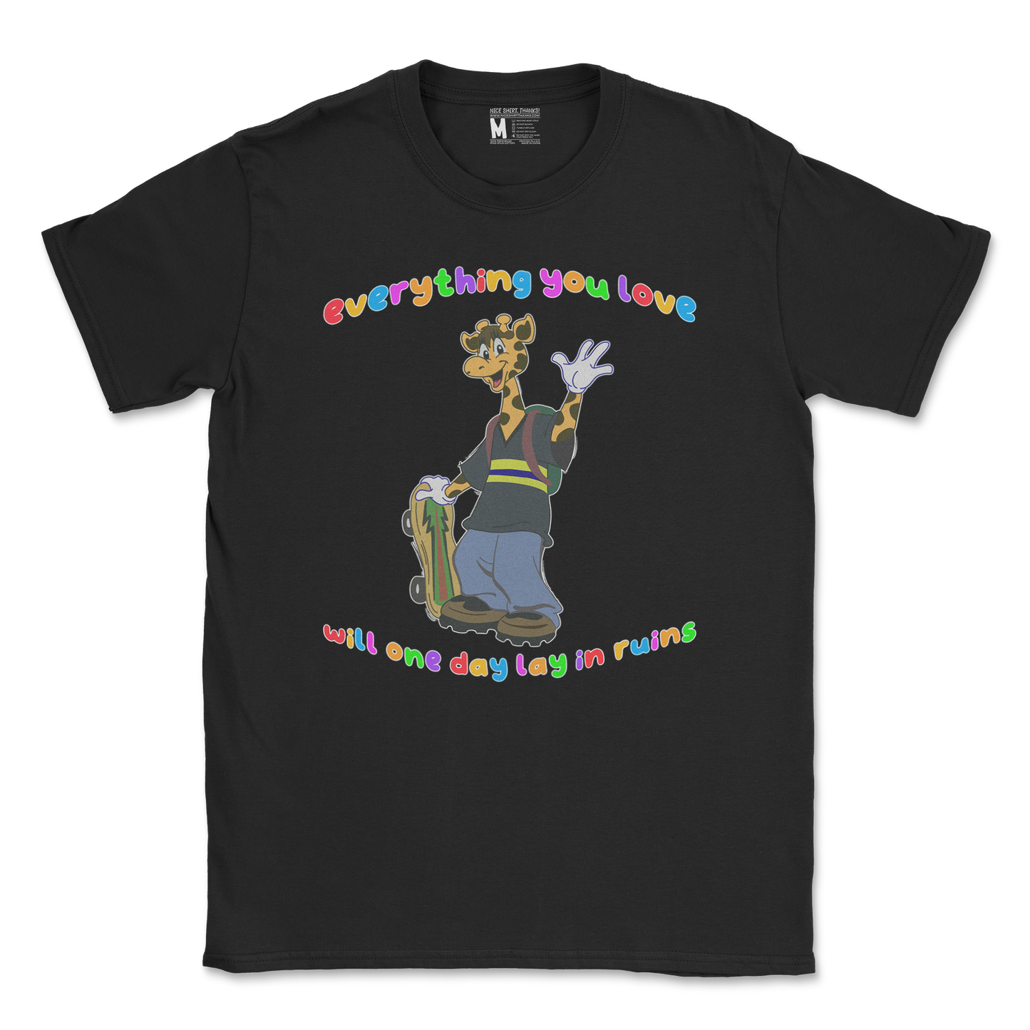 Gildan SoftStyle T-Shirt Jerry the Giraffe in Black