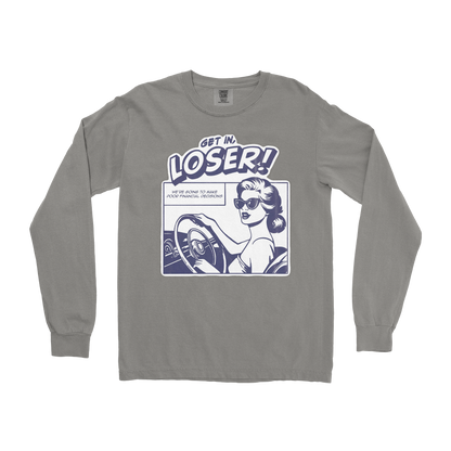 Comfort Colors Long Sleeve Get In Loser  in Grey