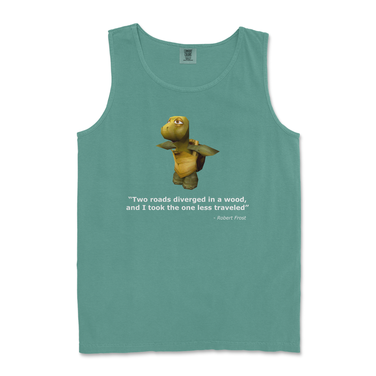 Comfort Colors Tank Top Robert Frost Quote in LightGreen