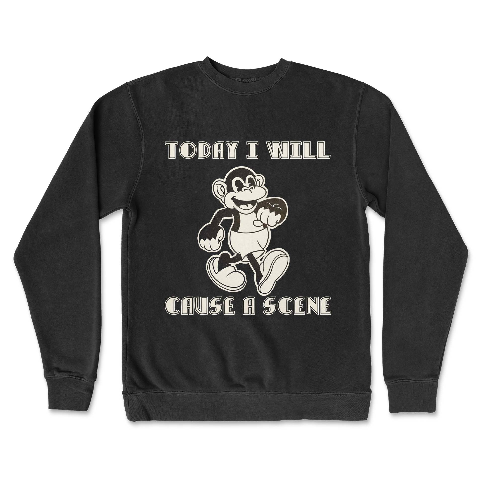 Independent Clothing Co. Crew Neck Cause A Scene  in Black