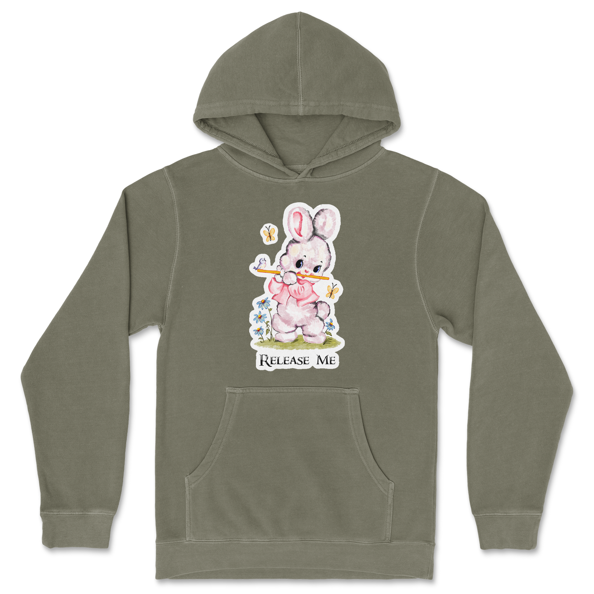 Independent Clothing Co. Hoodie Cute Bunny in Olive