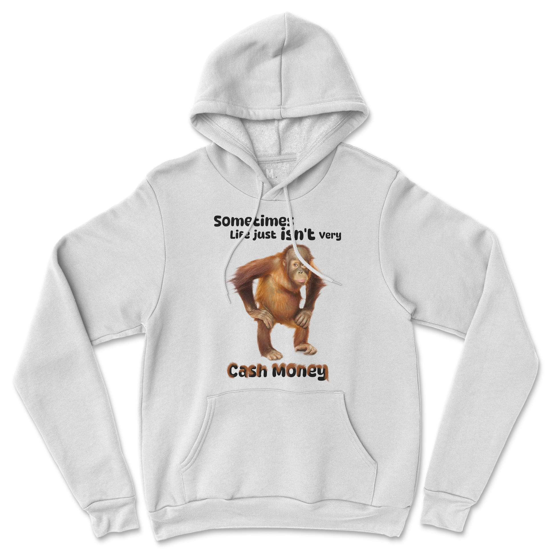 Gildan SoftStyle Hoodie Cash Money Monkey  in White