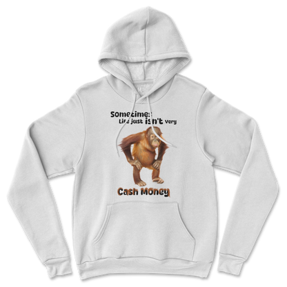 Gildan SoftStyle Hoodie Cash Money Monkey  in White