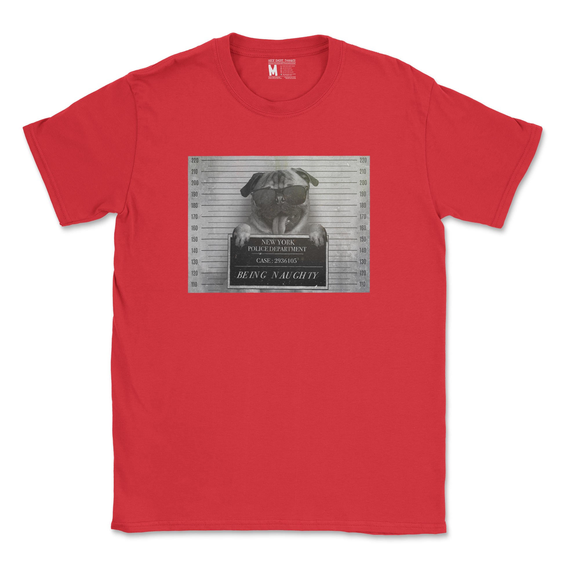 Gildan SoftStyle T-Shirt Naughty Pug in Red