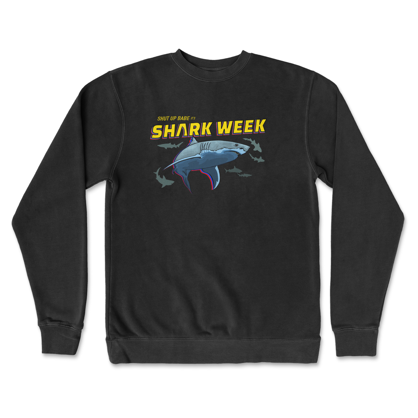 Independent Clothing Co. Crew Neck Shark Week in Black