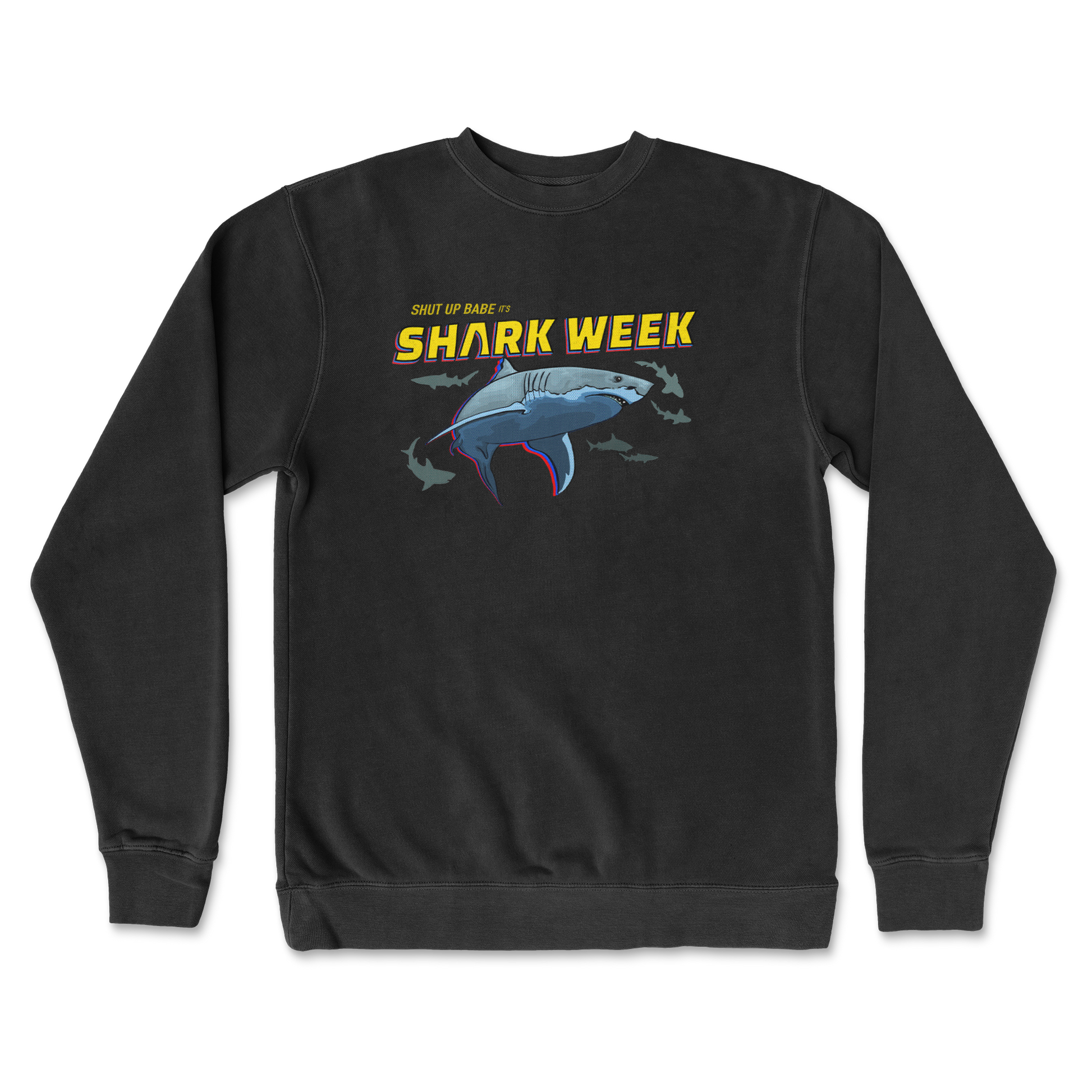 Independent Clothing Co. Crew Neck Shark Week in Black