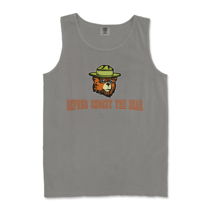Comfort Colors Tank Top Defund Smokey Bear in Grey