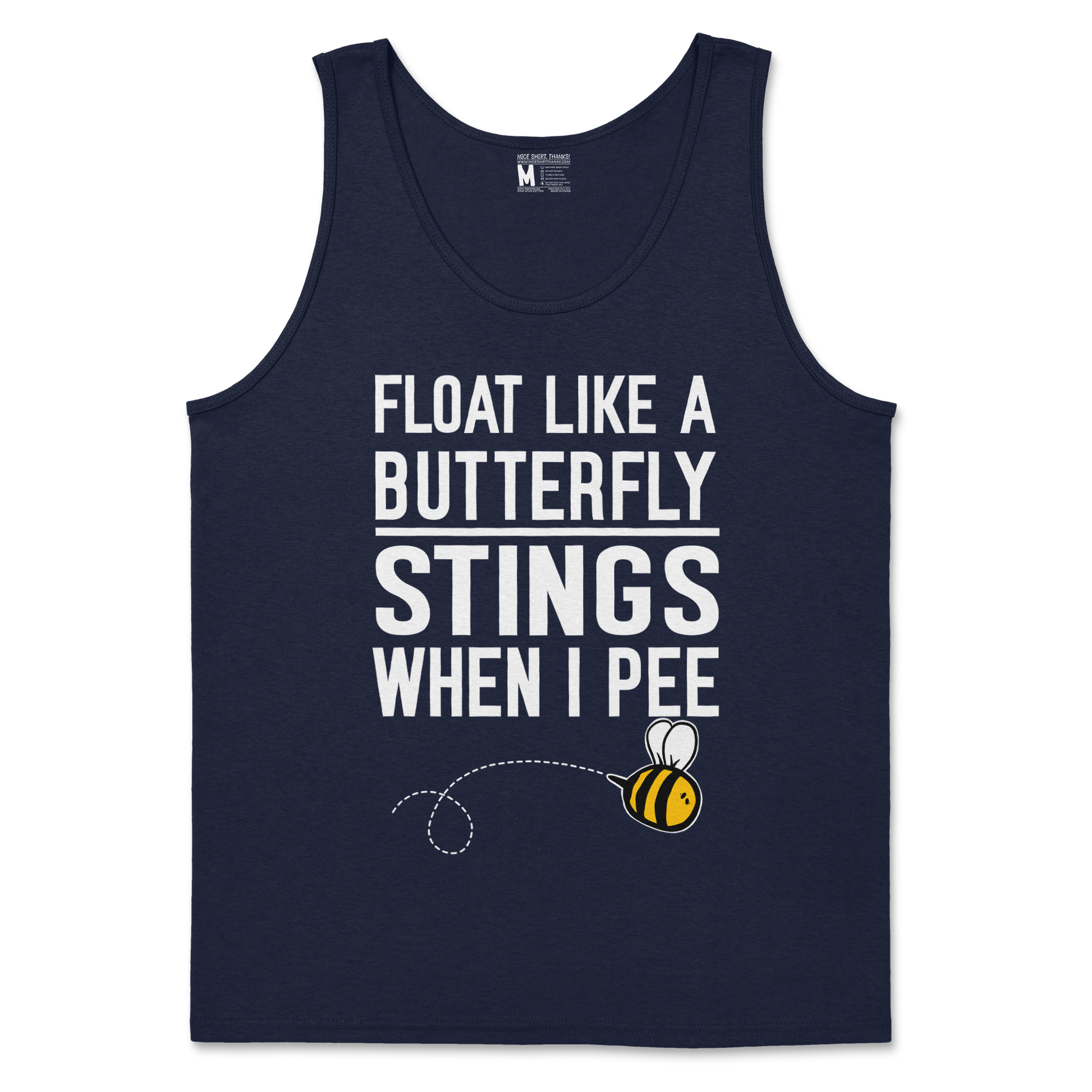 Gildan SoftStyle Tank Top Stings When I Pee in Navy