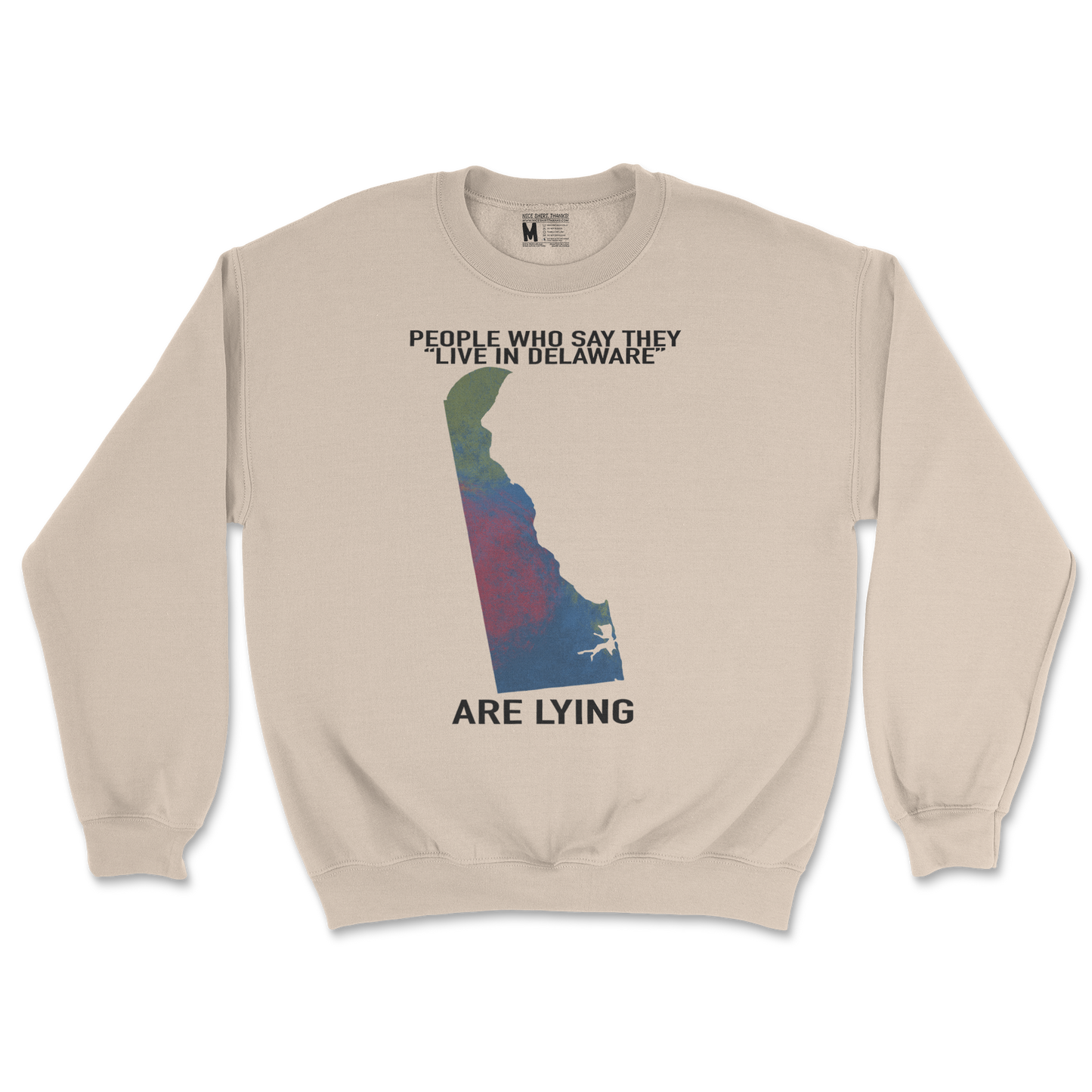 Gildan SoftStyle Crew Neck Delaware Doesnt Exist in Sand