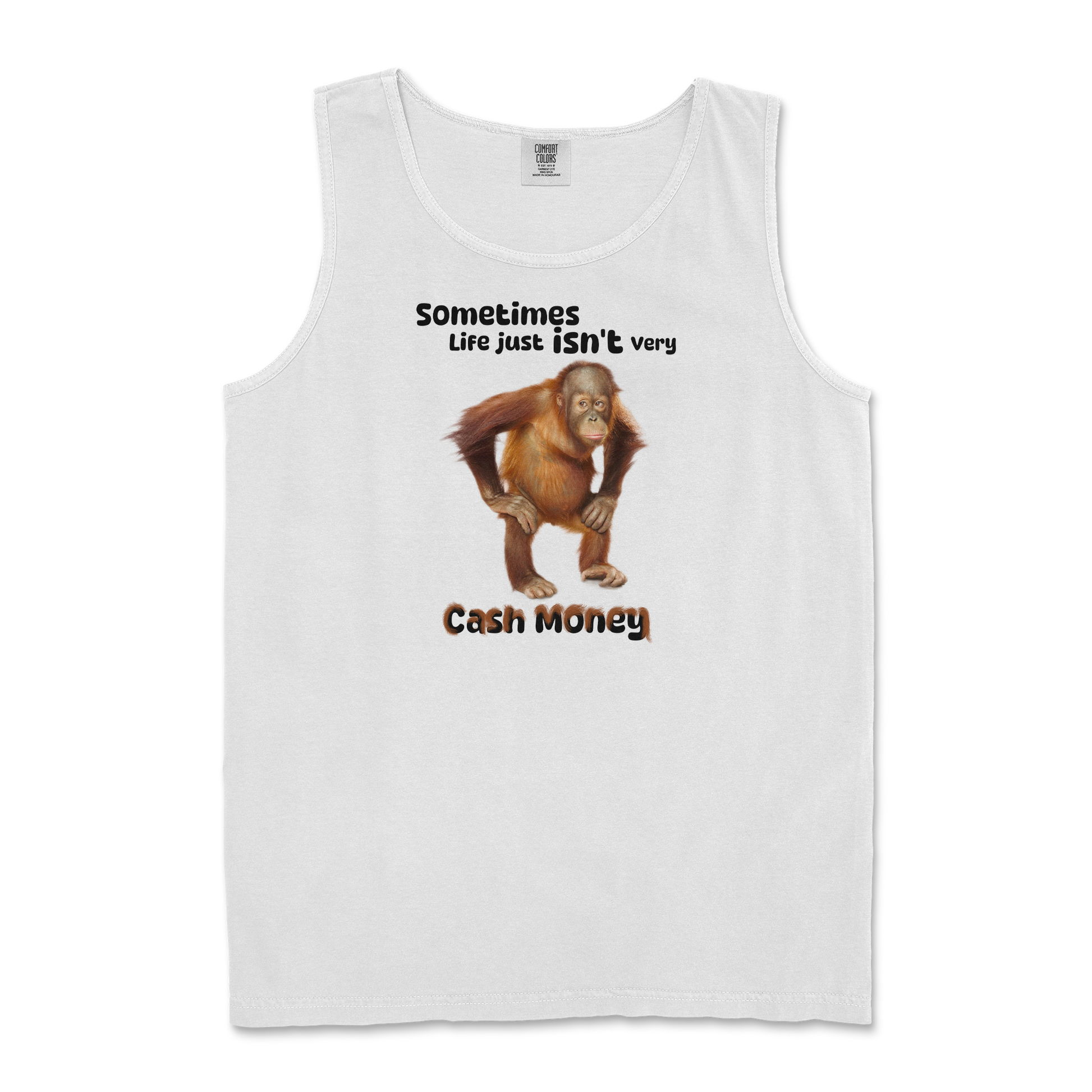 Comfort Colors Tank Top Cash Money Monkey  in White