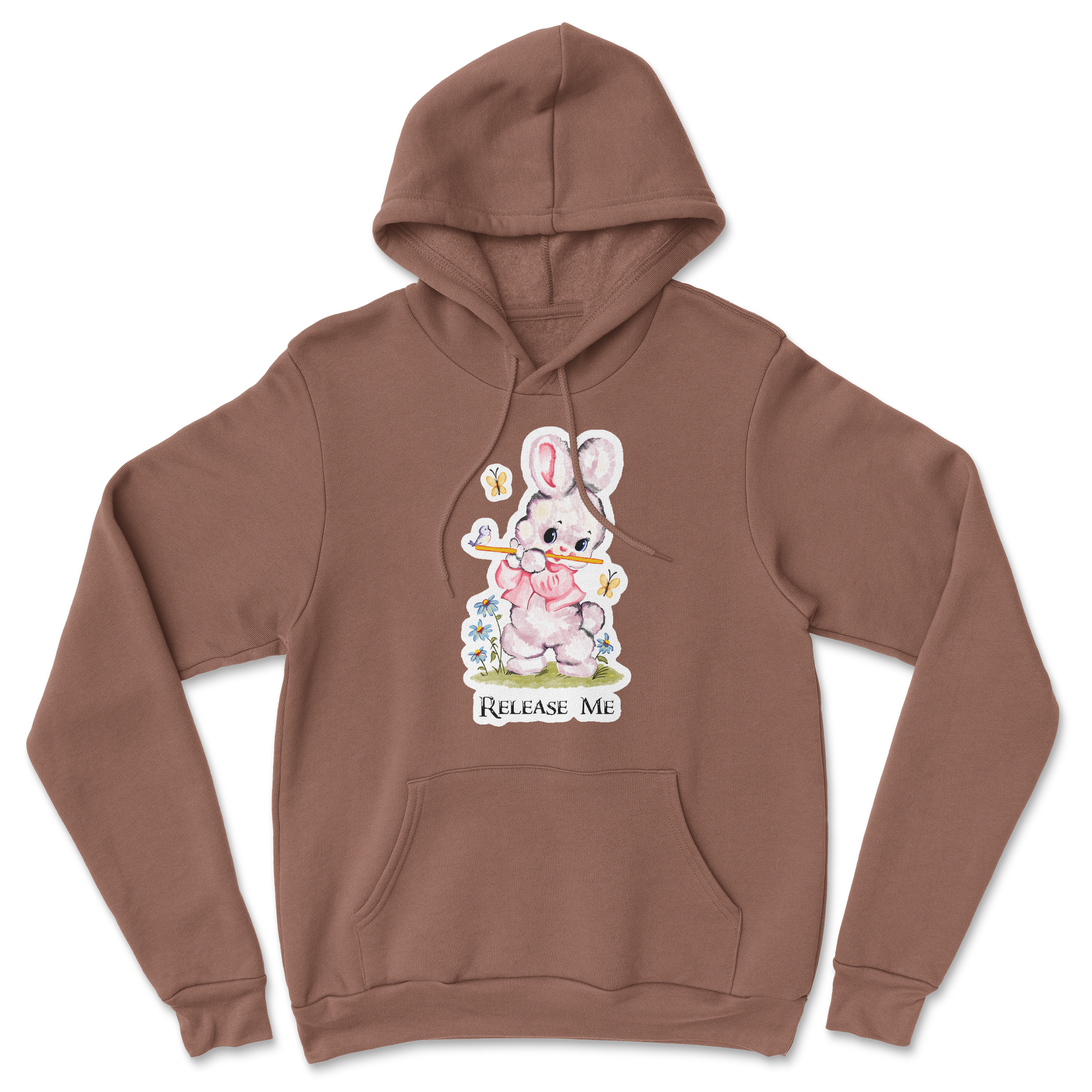 Heavy Blend Hoodie Cute Bunny in Cocoa