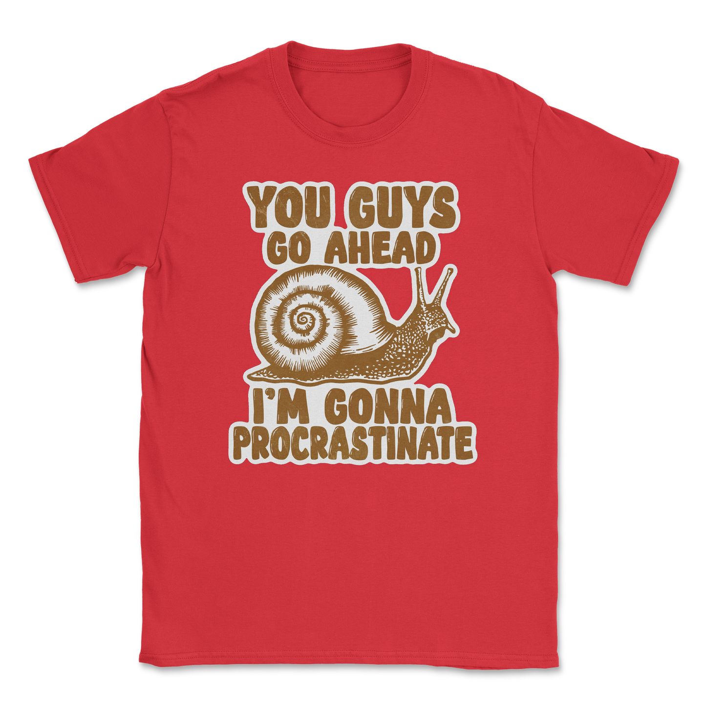 The Nice Shirt T-Shirt Procrastinating Snail  in Red