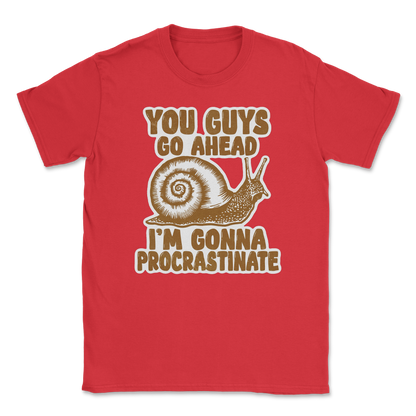 The Nice Shirt T-Shirt Procrastinating Snail  in Red