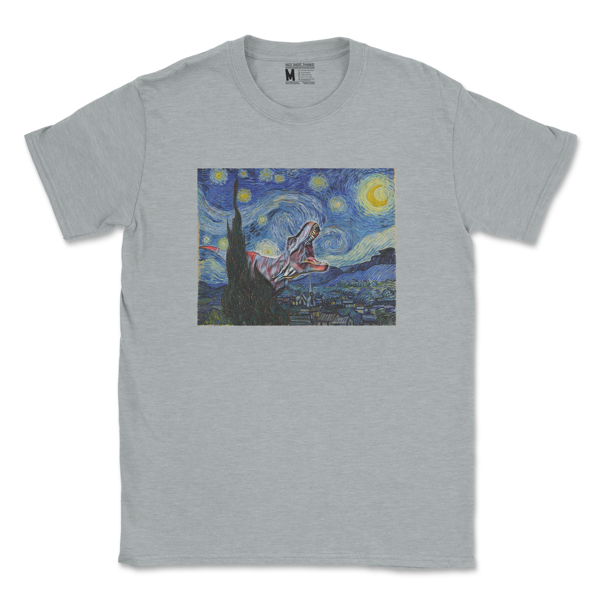 Gildan SoftStyle T-Shirt Van Gogh but Cooler in Sports Grey