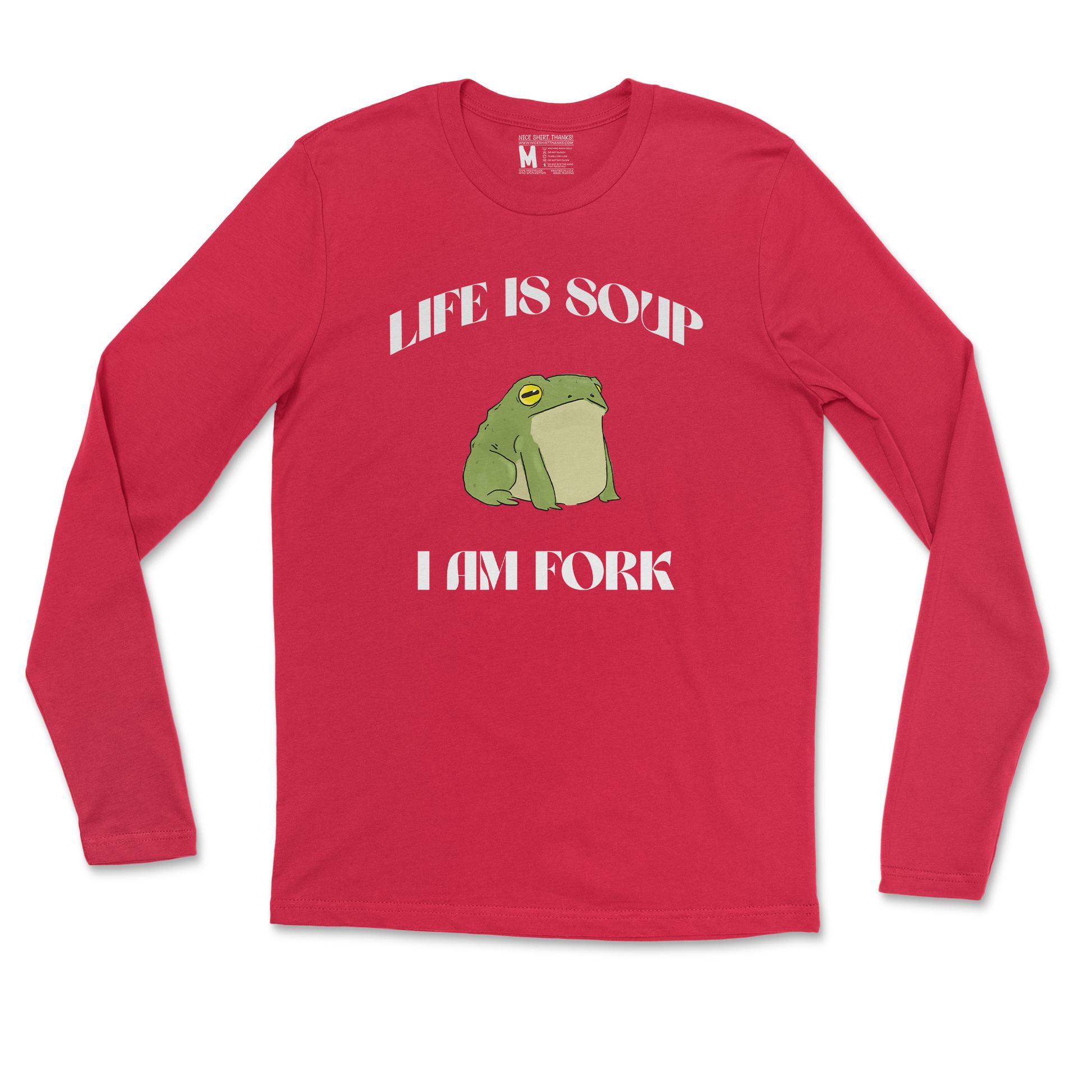 Gildan SoftStyle Long Sleeve Life is Soup in Red