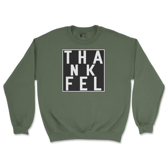 Gildan SoftStyle Crew Neck THANKFEL in Military-Green