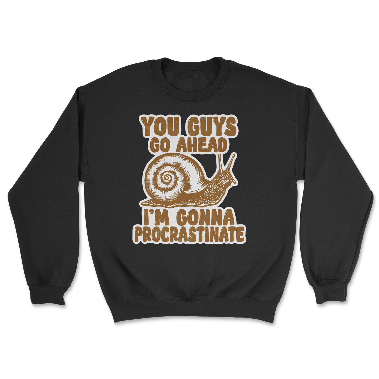 The Nice Shirt Crew Neck Procrastinating Snail  in Black