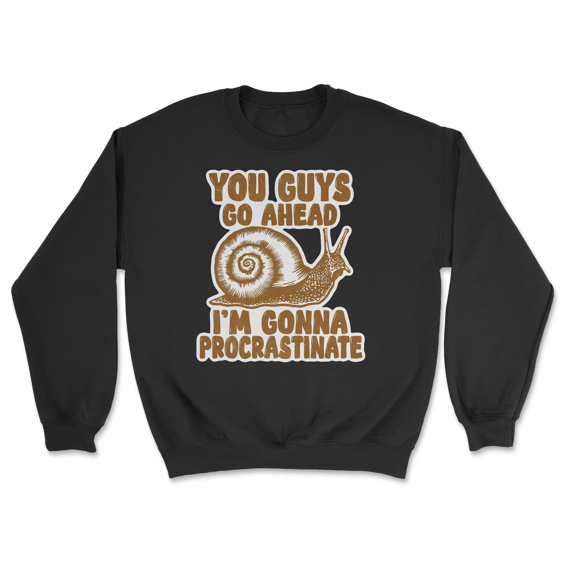 The Nice Shirt Crew Neck Procrastinating Snail  in Black